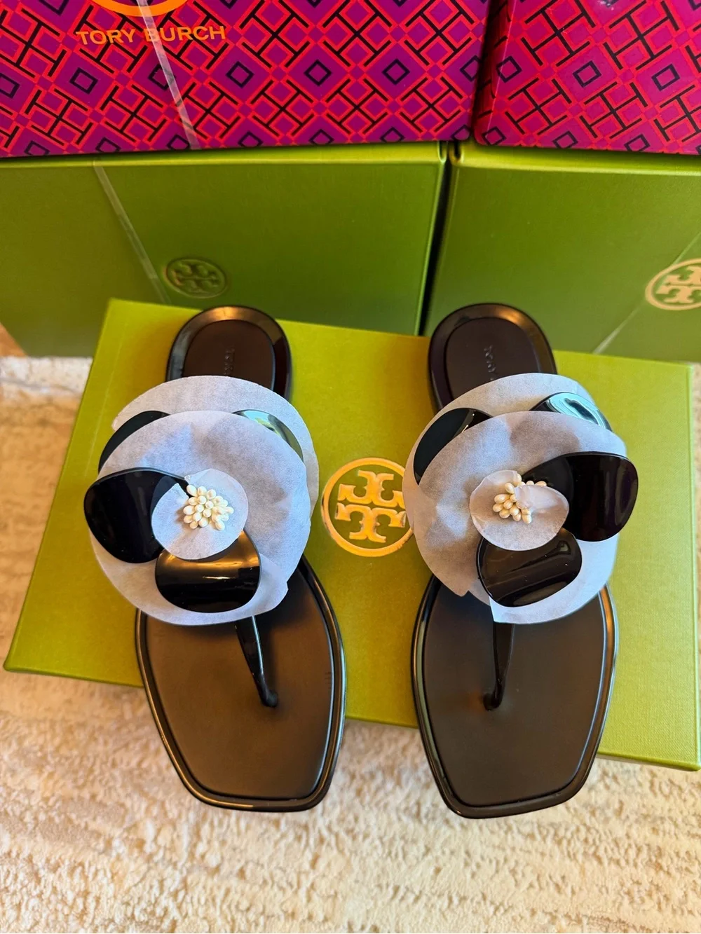 Tory Burch Flower Jelly Flip Flops Sandal
